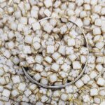 Premium White Glossy Kundan Stones with Gold-Toned Border(Square Shape) (Pack of 50g) - Image 2