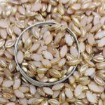 Premium Ceramic /Peach Rose Gold Kundan Stones - Eye Rivoli Crystals with Gold Plated Rim for Aari, Zardosi, and Jewelry Making (Pack of 50g)