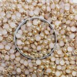 Premium Ceramic /Peach Rose Gold Kundan Stones - Round Rivoli Crystals with Gold Plated Rim for Aari, Zardosi, and Jewelry Making (Pack of 50g) - Image 2