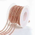 Premium Crystal Stone Chain – Flexible Copper-Tone Rhinestone Cup Chain Trim for Jewelry Making, DIY Crafts, and Garment Embellishments (18PP) - Image 2