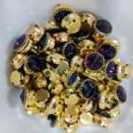 Premium Round Faceted Clip Stones in Gold Claw Setting (12mm)(20Pc) - Image 22