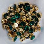 Premium Round Faceted Clip Stones in Gold Claw Setting (12mm)(20Pc) - Image 21