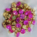 Premium Round Faceted Clip Stones in Gold Claw Setting (12mm)(20Pc) - Image 19