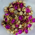 Premium Round Faceted Clip Stones in Gold Claw Setting (12mm)(20Pc) - Image 13