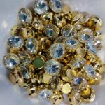 Premium Round Faceted Clip Stones in Gold Claw Setting (12mm)(20Pc) - Image 12