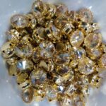 Premium Round Faceted Clip Stones in Gold Claw Setting (12mm)(20Pc) - Image 2