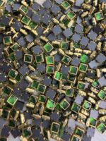 Square Kundan Stones in Gold-Finished Prong Settings (4x4)(50g) - Image 10