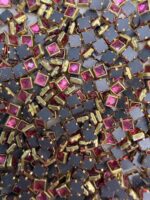 Square Kundan Stones in Gold-Finished Prong Settings (4x4)(50g) - Image 14
