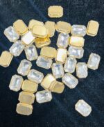 Rectangle Emerald-Cut Clip Stones | Gold Frame Aari & Jewelry Embellishments(10x14)(20Pc) - Image 18