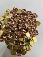 Rectangle Emerald-Cut Clip Stones | Gold Frame Aari & Jewelry Embellishments(10x14)(20Pc) - Image 17