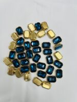 Rectangle Emerald-Cut Clip Stones | Gold Frame Aari & Jewelry Embellishments(10x14)(20Pc) - Image 15