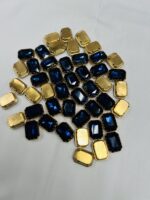 Rectangle Emerald-Cut Clip Stones | Gold Frame Aari & Jewelry Embellishments(10x14)(20Pc) - Image 14
