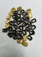 Rectangle Emerald-Cut Clip Stones | Gold Frame Aari & Jewelry Embellishments(10x14)(20Pc) - Image 13