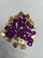 Rectangle Emerald-Cut Clip Stones | Gold Frame Aari & Jewelry Embellishments(10x14)(20Pc) - Image 12