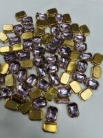Rectangle Emerald-Cut Clip Stones | Gold Frame Aari & Jewelry Embellishments(10x14)(20Pc) - Image 10