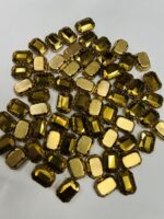 Rectangle Emerald-Cut Clip Stones | Gold Frame Aari & Jewelry Embellishments(10x14)(20Pc) - Image 9