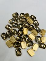 Rectangle Emerald-Cut Clip Stones | Gold Frame Aari & Jewelry Embellishments(10x14)(20Pc) - Image 8