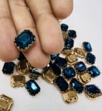 Rectangle Emerald-Cut Clip Stones | Gold Frame Aari & Jewelry Embellishments(8x10)(20Pc) - Image 19