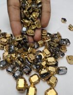 Rectangle Emerald-Cut Clip Stones | Gold Frame Aari & Jewelry Embellishments(8x10)(20Pc) - Image 11