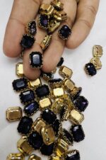 Rectangle Emerald-Cut Clip Stones | Gold Frame Aari & Jewelry Embellishments(8x10)(20Pc) - Image 5