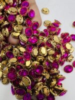 Premium Clip Stones | Gold-Plated Oval Stone Settings (10x12)(20Pc) - Image 13