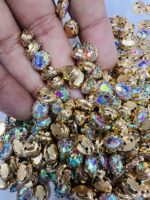 Premium Clip Stones | Gold-Plated Oval Stone Settings (10x12)(20Pc) - Image 11
