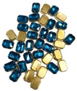 Rectangle Emerald-Cut Clip Stones | Gold Frame Aari & Jewelry Embellishments(10x14)(20Pc) - Image 7