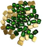 Rectangle Emerald-Cut Clip Stones | Gold Frame Aari & Jewelry Embellishments(10x14)(20Pc) - Image 6