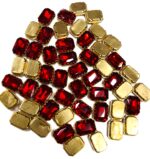Rectangle Emerald-Cut Clip Stones | Gold Frame Aari & Jewelry Embellishments(10x14)(20Pc) - Image 4