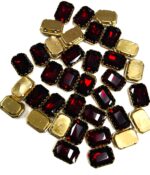 Rectangle Emerald-Cut Clip Stones | Gold Frame Aari & Jewelry Embellishments(10x14)(20Pc) - Image 3