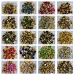 Premium Round Faceted Clip Stones in Gold Claw Setting (12mm)(20Pc)