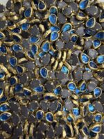 Teardrop Kundan Stones in Gold-Finished Settings (6x8)(50g) - Image 5