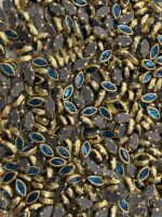 Marquise (Eye/Leaf) Shaped Kundan Stones in Gold Settings (3x6)(50g) - Image 2