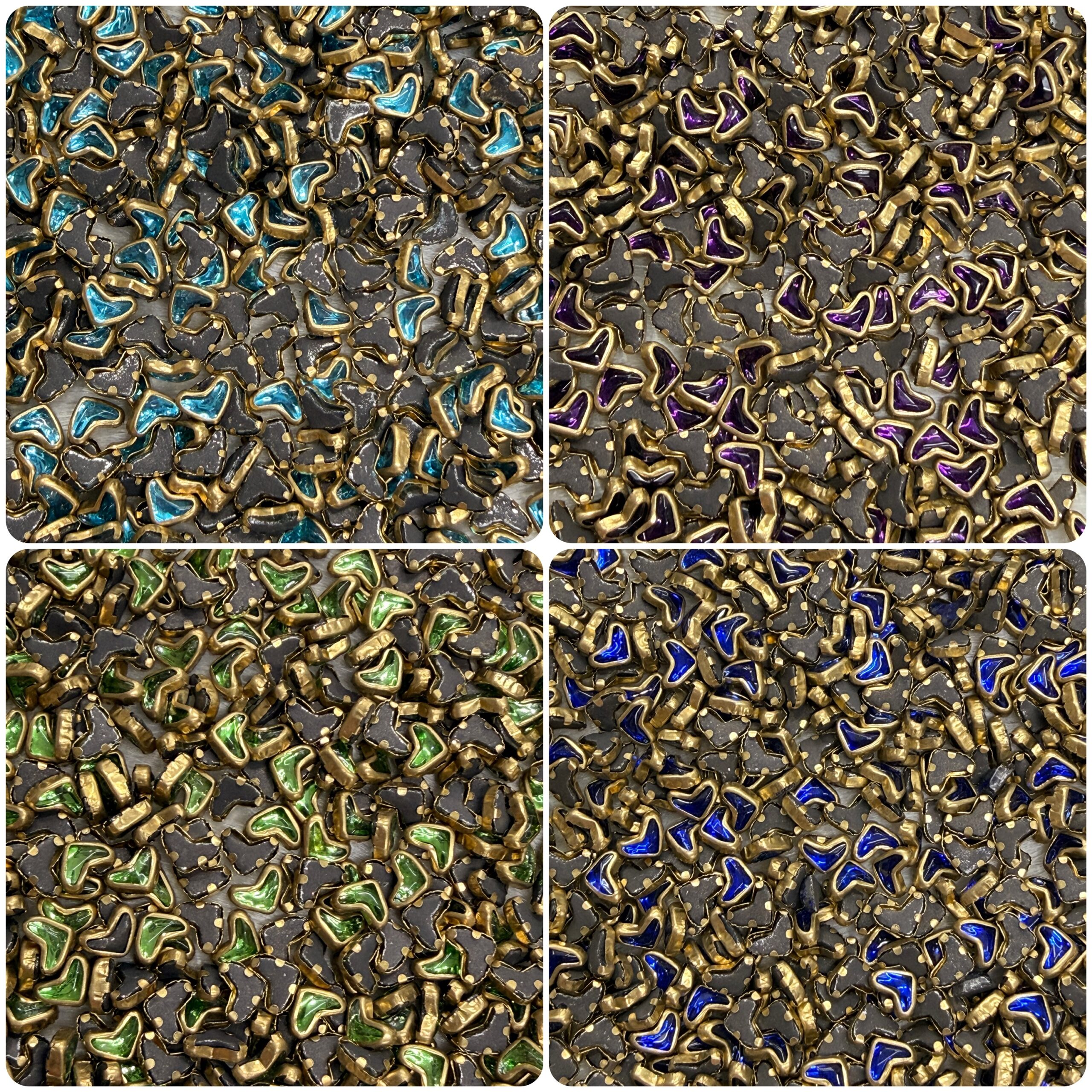 V-Shape (Chevron) Kundan Stones in Gold-Finished Settings (5x6)(50g)