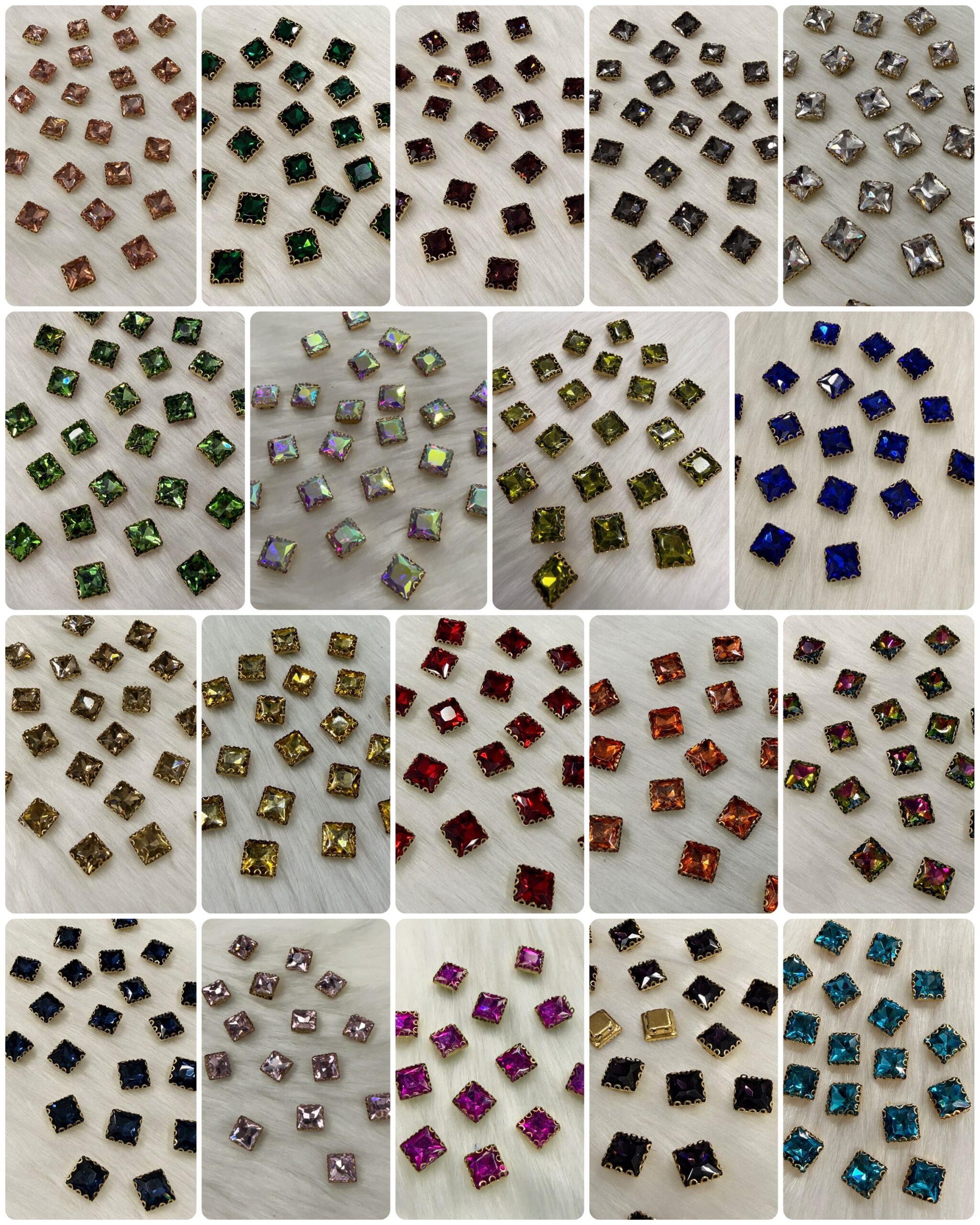 Professional Clip Stone Collection | Square Shape (8x8)(20Pc)