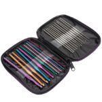 Cutebox 22pcs Mixed Aluminum Handle Crochet Hooks, Ergonomic Knitting Knit Needles, Weave Yarn Set, 0.6~6.5mm - Image 2