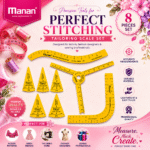 8-Piece Tailoring Scale Set for Blouse Cutting & Pattern Making | Sewing Ruler Kit with Blouse Sleeve Scale, Armhole Scale & 5 Blouse Plate Scales | Dress Designing Measuring Tools for Tailors - Image 2